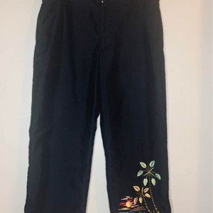 Women’s Rare Vintage Toes On The Nose Embroidered Resort Capri Pants